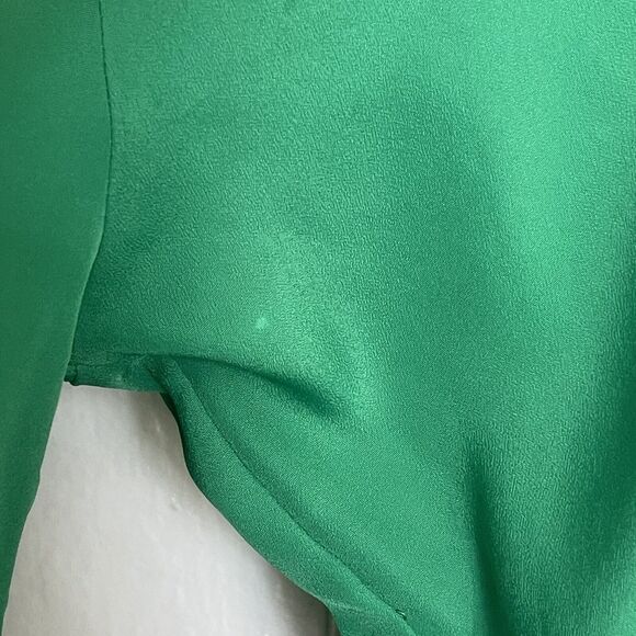 Collective Concepts Blouse Popover Pintuck Pleated Size XS Green V Neckline - Picture 6 of 13